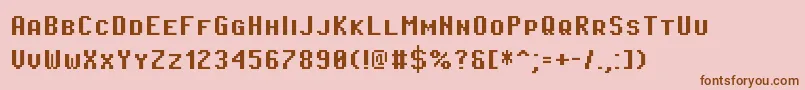 PixeloperatorscBold-fontti – ruskeat fontit vaaleanpunaisella taustalla