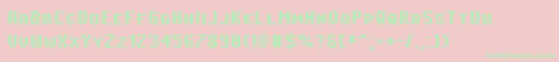 PixeloperatorscBold-Schriftart – Grüne Schriften auf rosa Hintergrund