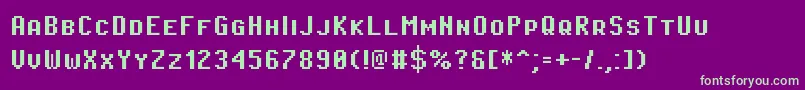 PixeloperatorscBold Font – Green Fonts on Purple Background
