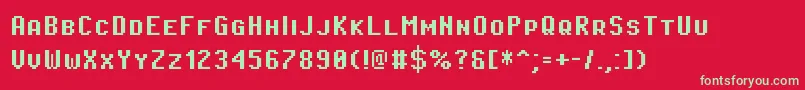 PixeloperatorscBold Font – Green Fonts on Red Background