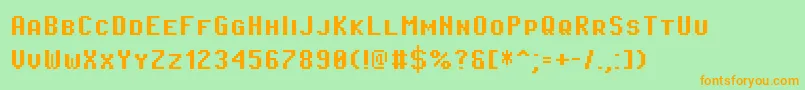 PixeloperatorscBold Font – Orange Fonts on Green Background