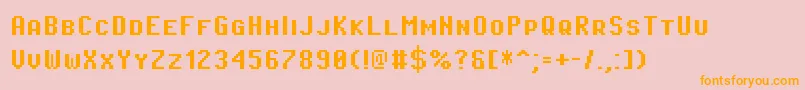 PixeloperatorscBold Font – Orange Fonts on Pink Background