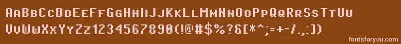 PixeloperatorscBold Font – Pink Fonts on Brown Background