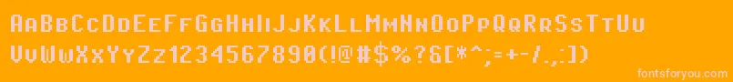 PixeloperatorscBold-Schriftart – Rosa Schriften auf orangefarbenem Hintergrund