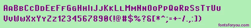 Шрифт PixeloperatorscBold – фиолетовые шрифты на зелёном фоне