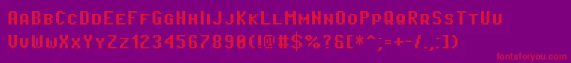 フォントPixeloperatorscBold – 紫の背景に赤い文字