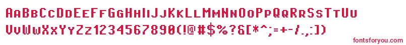 PixeloperatorscBold-fontti – punaiset fontit valkoisella taustalla