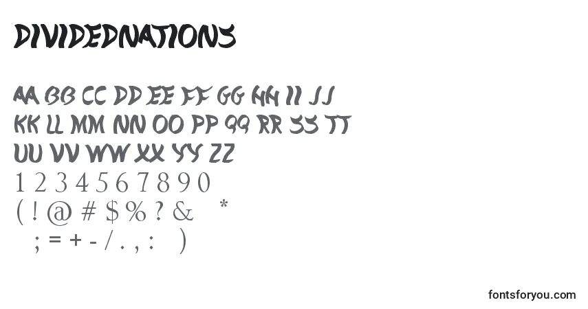 DividedNations Font – alphabet, numbers, special characters