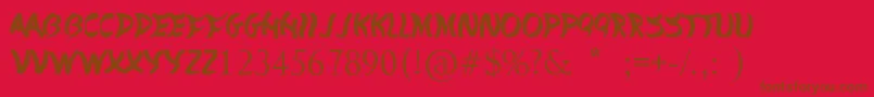 DividedNations-Schriftart – Braune Schriften auf rotem Hintergrund