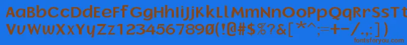 フォントBorzoiBold – 茶色の文字が青い背景にあります。