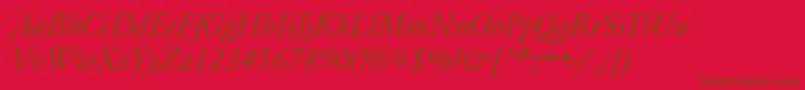 fuente GaramondRomanItalic – Fuentes Marrones Sobre Fondo Rojo