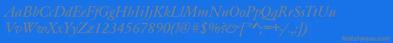 Weitere Informationen zur GaramondRomanItalic-Schriftart GaramondRomanItalic-Schriftart – Graue Schriften auf blauem Hintergrund