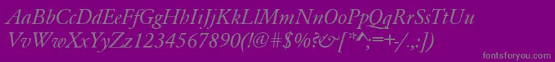 fuente GaramondRomanItalic – Fuentes Grises Sobre Fondo Morado