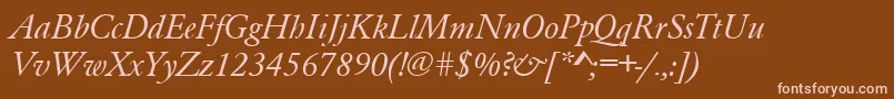 fuente GaramondRomanItalic – Fuentes Rosadas Sobre Fondo Marrón