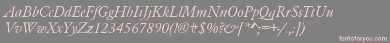 GaramondRomanItalic Font – Pink Fonts on Gray Background