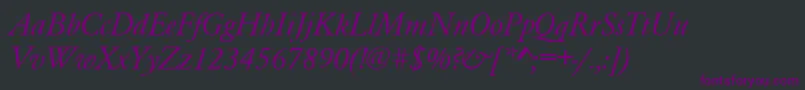 GaramondRomanItalic-Schriftart – Violette Schriften auf schwarzem Hintergrund