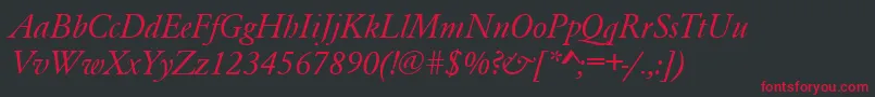GaramondRomanItalic Font – Red Fonts on Black Background