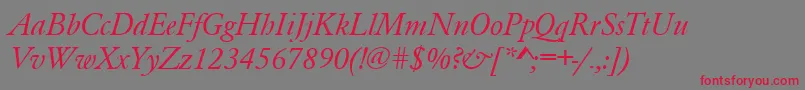 GaramondRomanItalic Font – Red Fonts on Gray Background