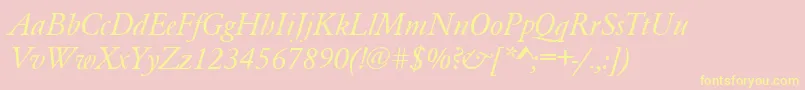 GaramondRomanItalic Font – Yellow Fonts on Pink Background