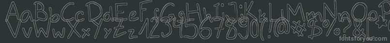 フォントOutlines – 黒い背景に灰色の文字