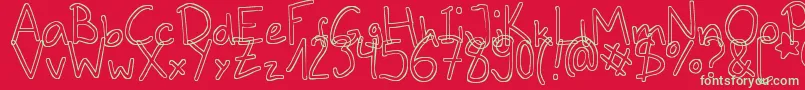 Outlines Font – Green Fonts on Red Background