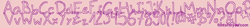 fuente Outlines – Fuentes Moradas Sobre Fondo Rosa