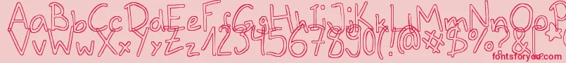Outlines Font – Red Fonts on Pink Background