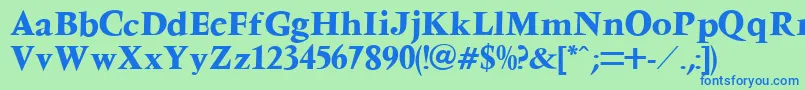 フォントVenturaBold – 青い文字は緑の背景です。