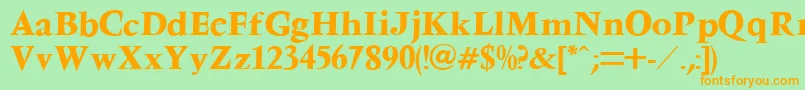 フォントVenturaBold – オレンジの文字が緑の背景にあります。