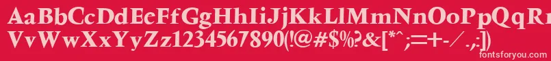 フォントVenturaBold – 赤い背景にピンクのフォント