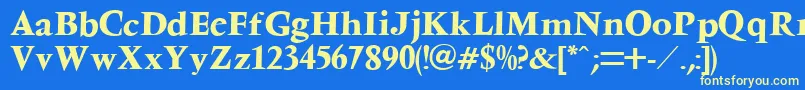 フォントVenturaBold – 黄色の文字、青い背景