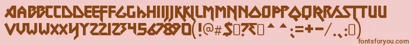 Подробнее о шрифте MetallordRegular Шрифт MetallordRegular – коричневые шрифты на розовом фоне