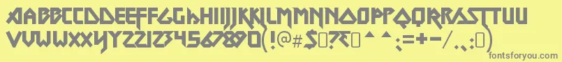 MetallordRegular Font – Gray Fonts on Yellow Background