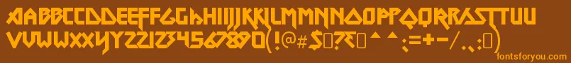 MetallordRegular Font – Orange Fonts on Brown Background