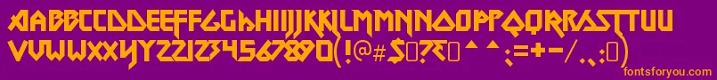 MetallordRegular Font – Orange Fonts on Purple Background
