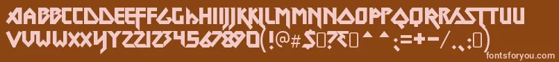 MetallordRegular Font – Pink Fonts on Brown Background