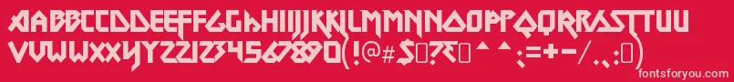 MetallordRegular Font – Pink Fonts on Red Background