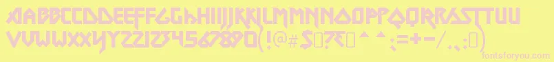 MetallordRegular Font – Pink Fonts on Yellow Background