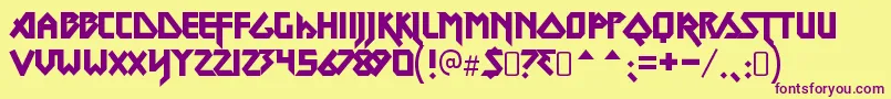 MetallordRegular Font – Purple Fonts on Yellow Background
