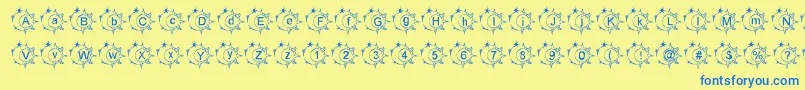 Czcionka LmsSunshineMoonshine – niebieskie czcionki na żółtym tle