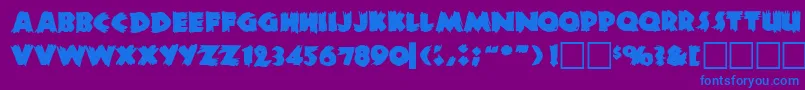 Zombie Font – Blue Fonts on Purple Background