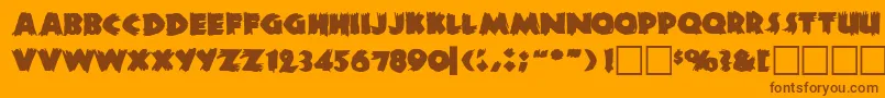 Weitere Informationen zur Zombie-Schriftart Zombie-Schriftart – Braune Schriften auf orangefarbenem Hintergrund