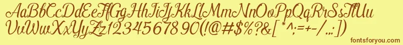 PamegaDemo Font – Brown Fonts on Yellow Background