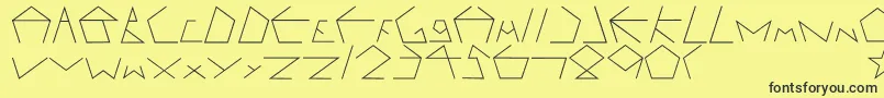 Pentagron Font – Black Fonts on Yellow Background