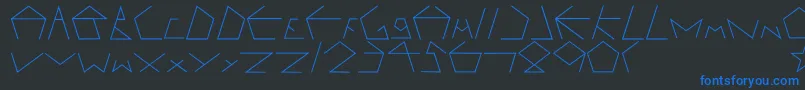 Pentagron Font – Blue Fonts on Black Background