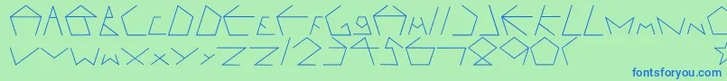 Pentagron Font – Blue Fonts on Green Background