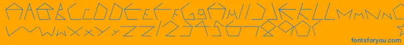 Pentagron Font – Blue Fonts on Orange Background