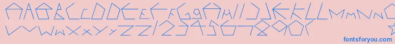 Pentagron Font – Blue Fonts on Pink Background