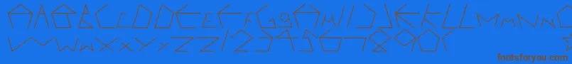 Pentagron Font – Brown Fonts on Blue Background