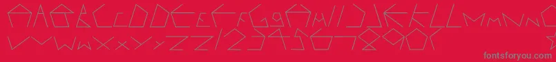 フォントPentagron – 赤い背景に灰色の文字